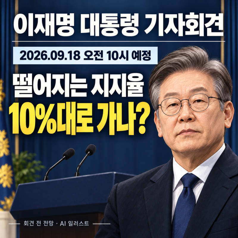 이재명 대통령 기자회견, 9월 18일 오전 10시 예정…핵심 쟁점 사전 정리