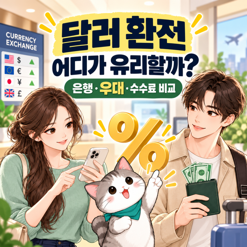 달러 환전, 무조건 주거래은행이 쌀까? 환율우대 90%·수수료 비교
