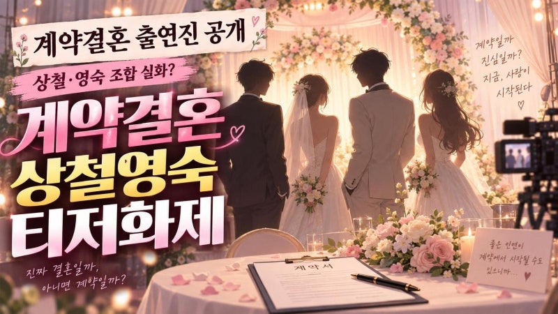 계약결혼 출연진 누구? 나는솔로 16기 상철·28기 영숙·32기 영수·국화 티저 총정리
