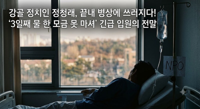 끝내 쓰러진 정청래 긴급 입원, 3일간 물 한 모금 못 마신 진짜 이유는 무엇일까?