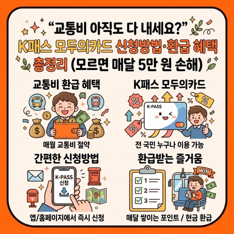"교통비 아직도 다 내세요?" K패스 모두의카드 신청방법·환급 혜택 총정리 (모르면 매달 5만 ....