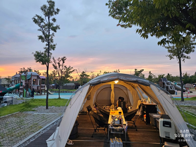 인천 노을진캠핑장 데크 25번 제드 티맥스EX 리미티드 미니로스터 편의시설 매점 놀이터 아라....