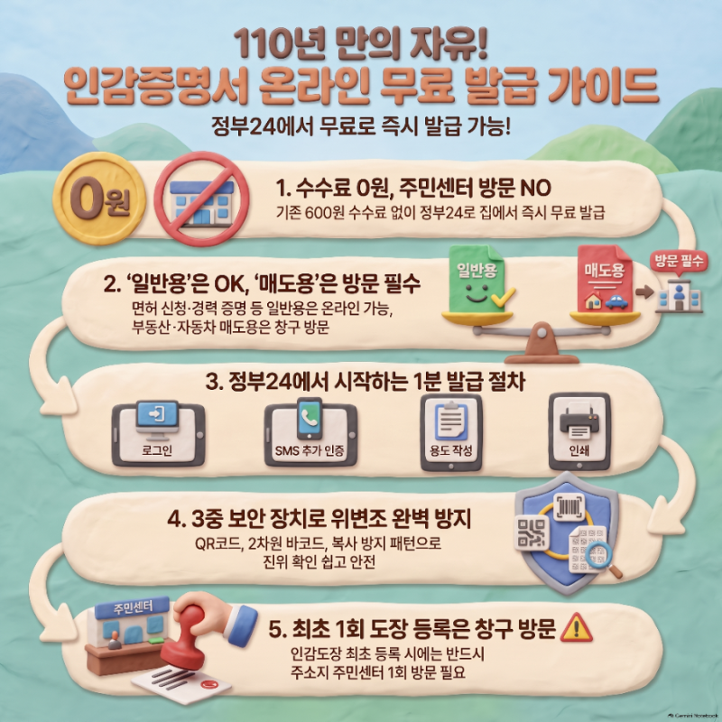 주민센터 안 가도 된다! 정부24 인감증명서 인터넷 무료 발급 신청법