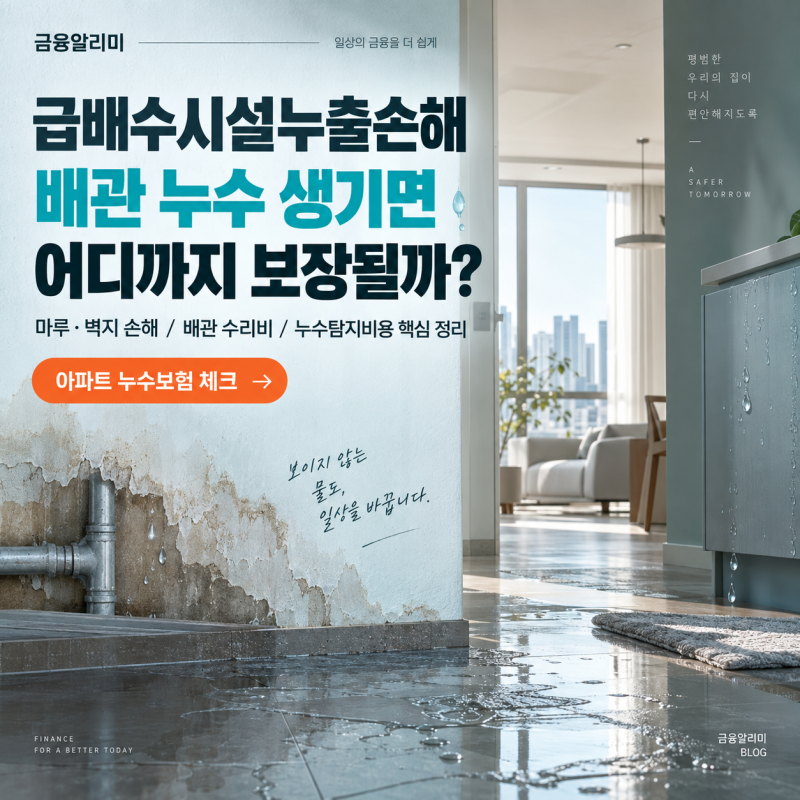 급배수시설누출손해, 배관 누수 생기면 어디까지 보장될까?
