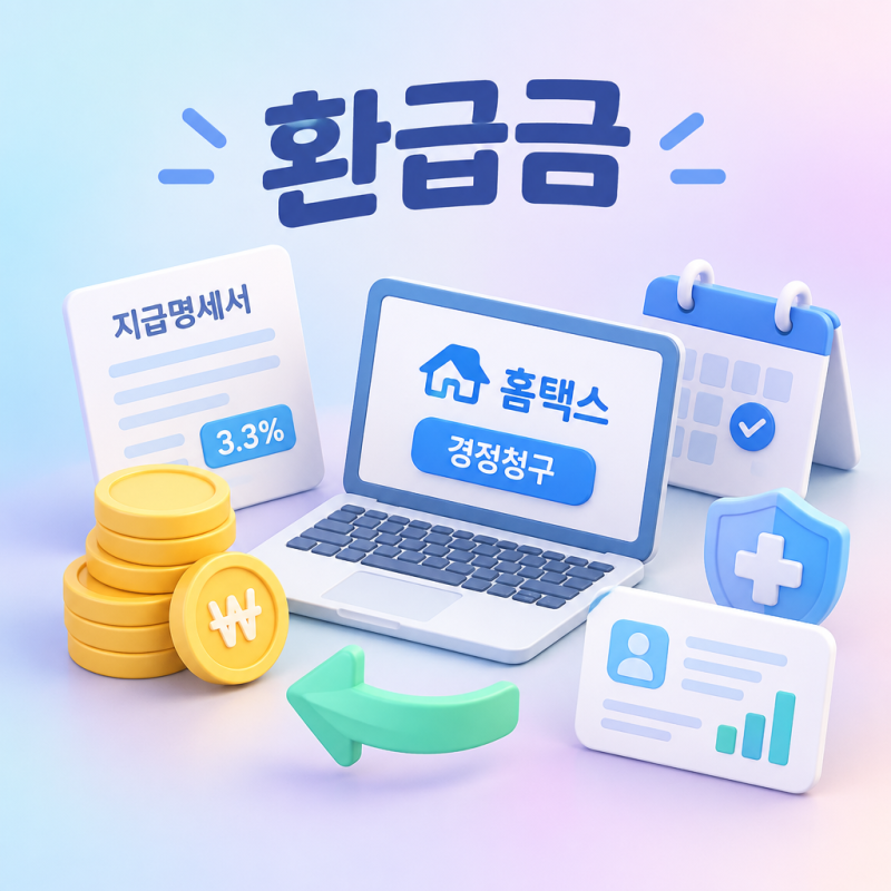 수수료 없는 3.3% 환급 홈택스에서 안전하게 직접 신청하는 법