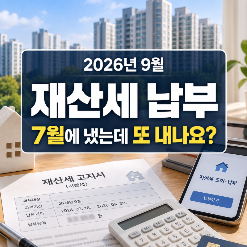 2026 9월 재산세 납부기간 조회 방법, 카드 혜택까지 총정리