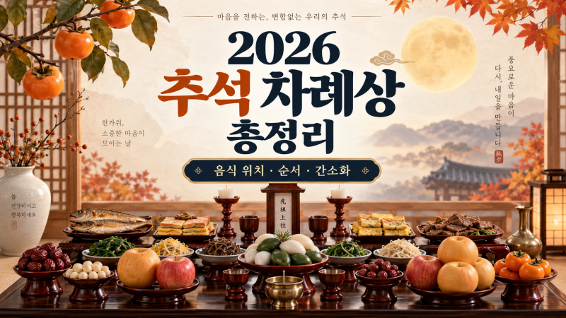 2026 추석 차례상 차리는 법 총정리｜음식 위치·순서·간소화 차례상 한눈에
