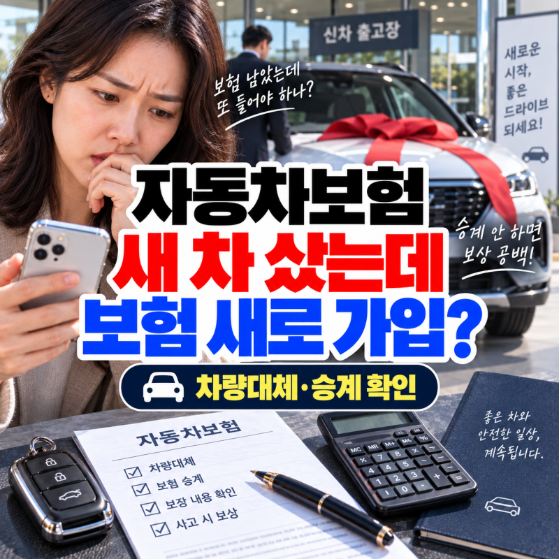자동차보험 새 차 샀는데 보험도 새로 가입해야 할까? 차량대체·승계 안 하면 보상 끊길 수 ....
