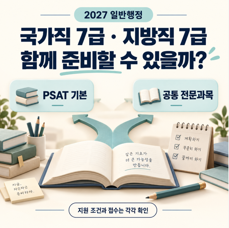 국가직 7급, 지방직 7급과 병행 가능할까? 2027 시험과목 비교