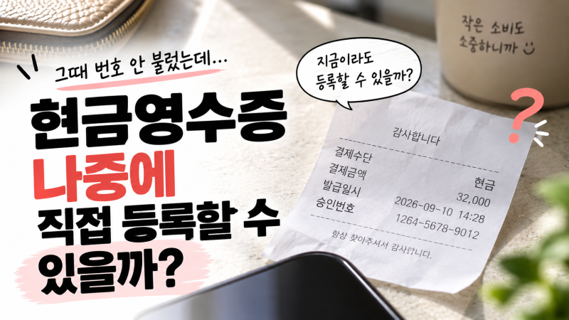 현금영수증 안 받았는데 나중에 직접 등록할 수 있을까?