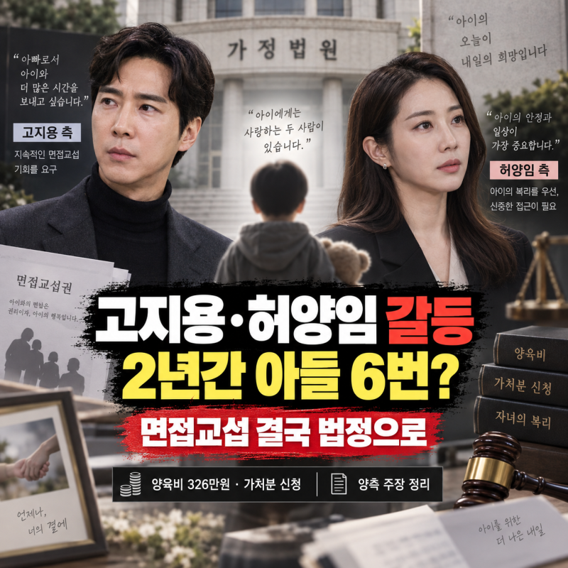 고지용·허양임 면접교섭 갈등, 2년간 아들 6번 만났다? 양측 주장 총정리