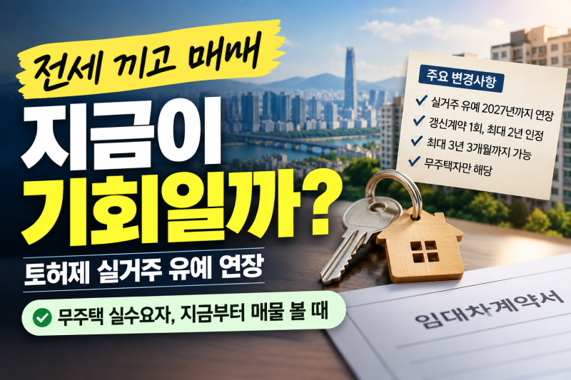 전세 끼고 매매, 지금 타이밍일까?｜토허제 실거주 유예 연장과 부동산 시장 관전 포인트