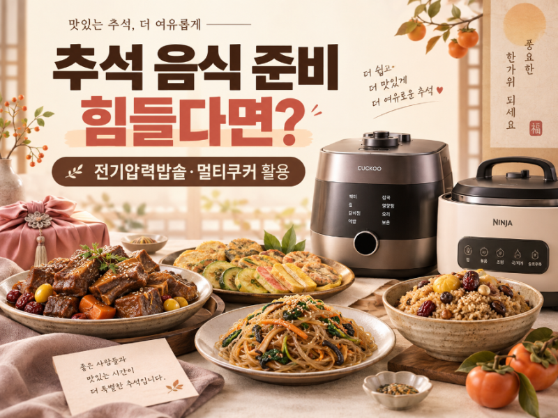 추석 음식 준비 힘들다면? 전기압력밥솥·멀티쿠커로 할 수 있는 명절음식