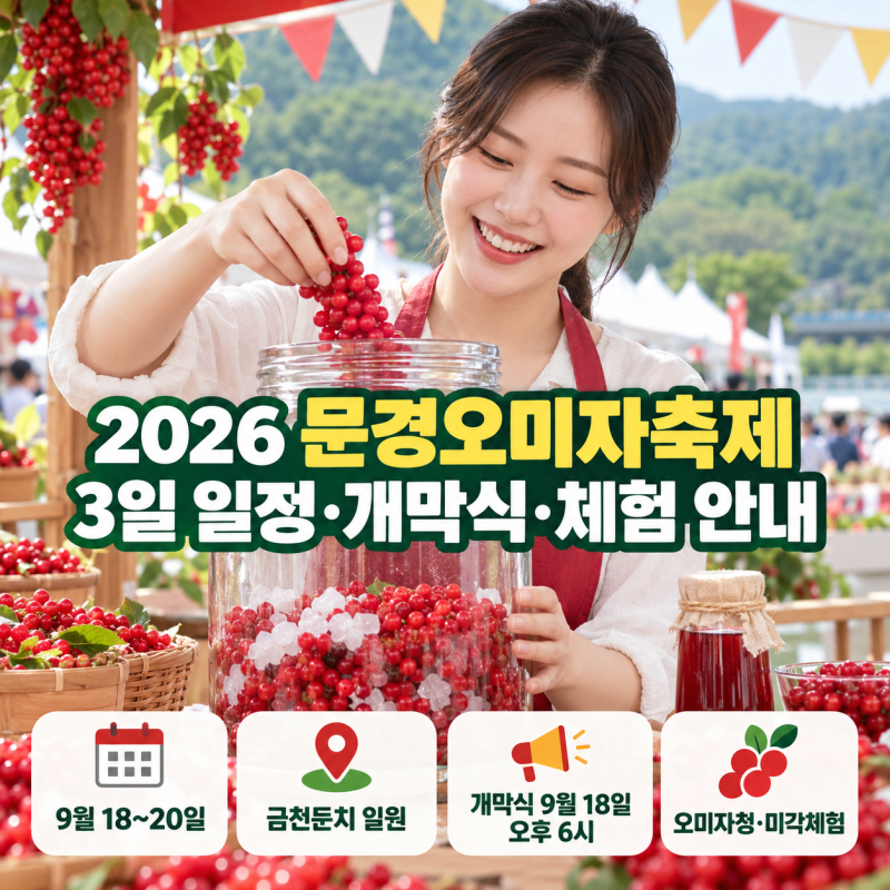 2026 문경오미자축제 3일 일정·개막식·체험 안내