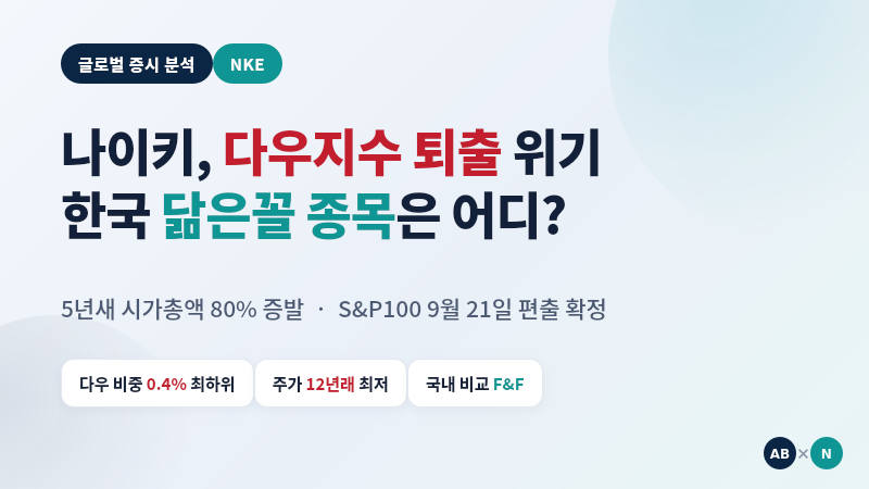 나이키 주가, 정말 다우지수에서 빠질까? — 몰락의 5년, 그리고 한국의 닮은꼴 종목