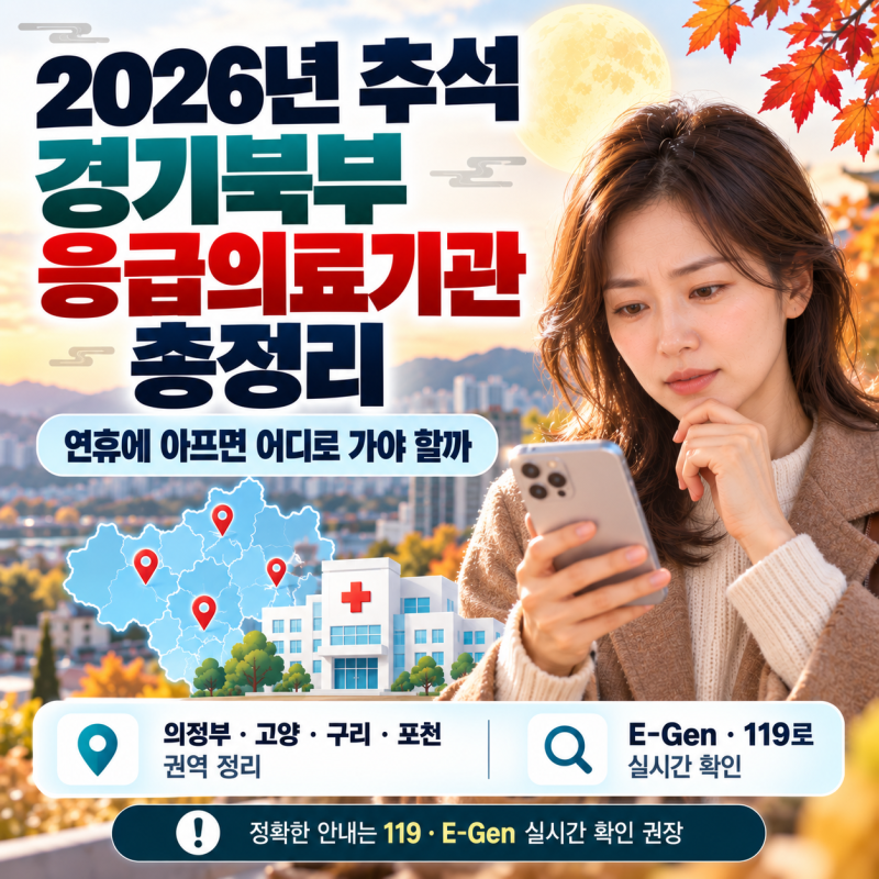 2026년 추석 경기북부 응급의료기관 총정리, 연휴에 아프면 어디로 가야 할까