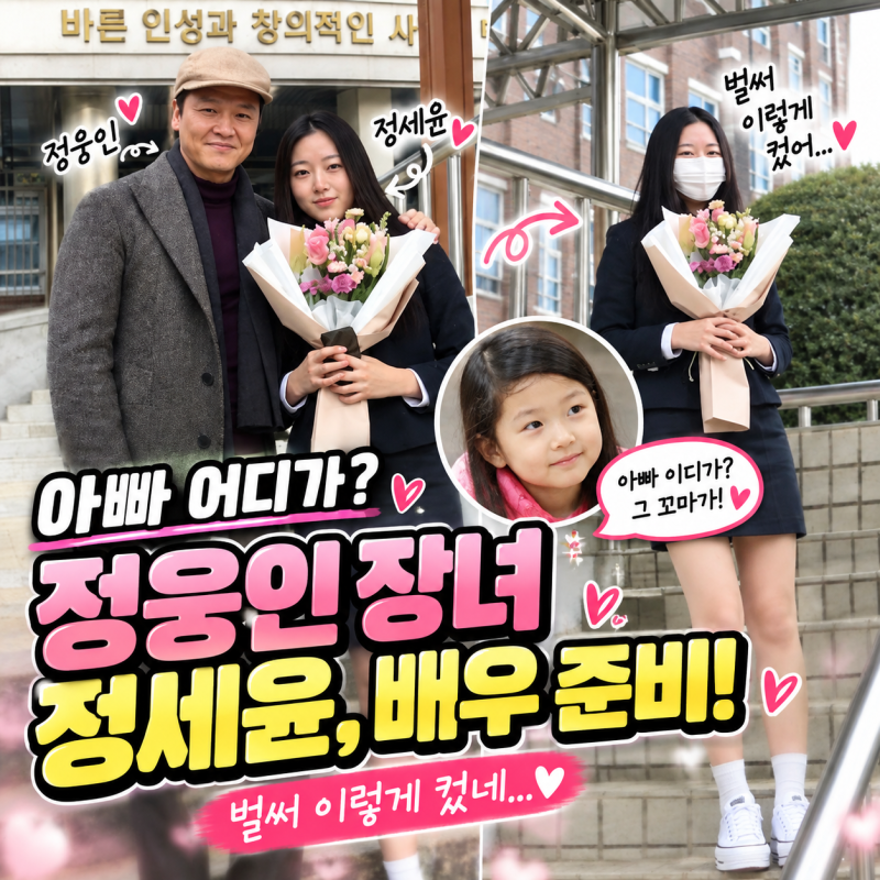 아빠 어디가 그 꼬마 맞아? 정웅인 장녀 정세윤 배우 준비