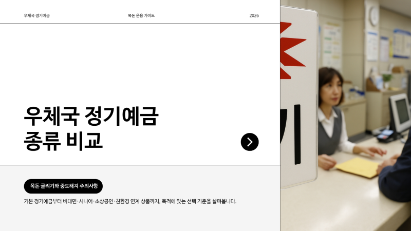 우체국 정기예금 종류 비교｜목돈 굴리기 좋은 상품·중도해지 주의사항