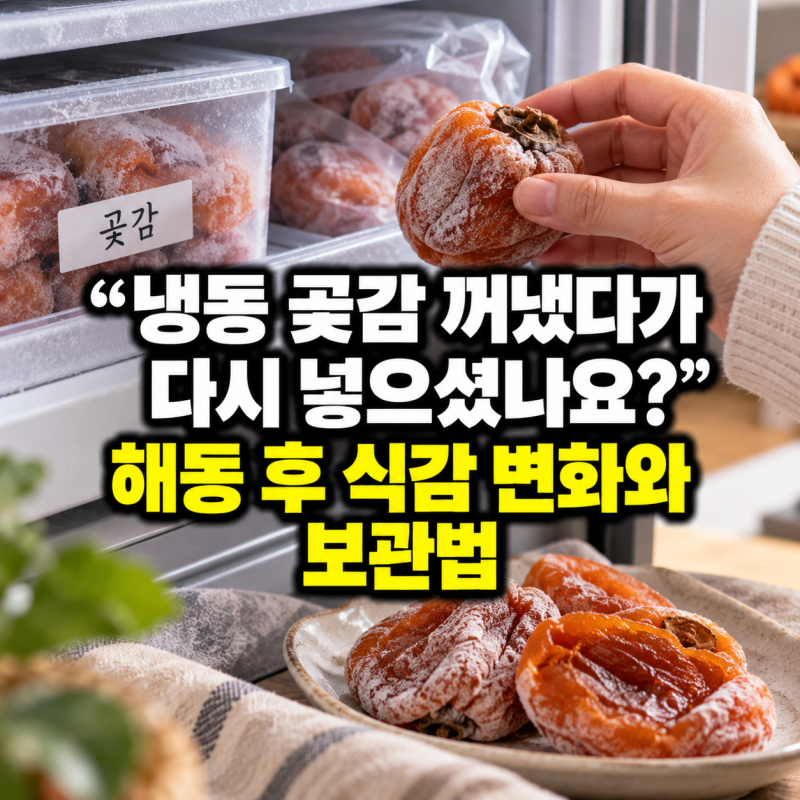 “냉동 곶감 꺼냈다가 다시 넣으셨나요?” 해동 후 식감 변화와 보관법
