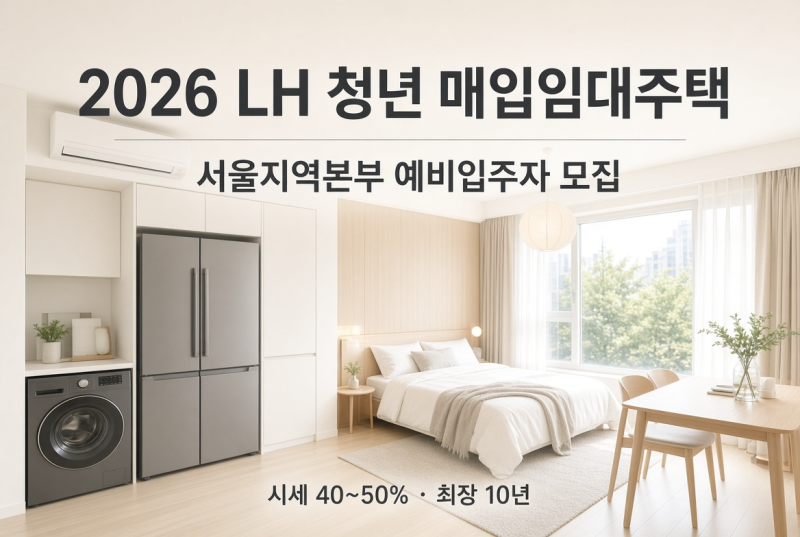 2026년 LH 청년 매입임대주택 모집공고 신청 자격 조건 및 일정 총정리 (LH서울지역본부)