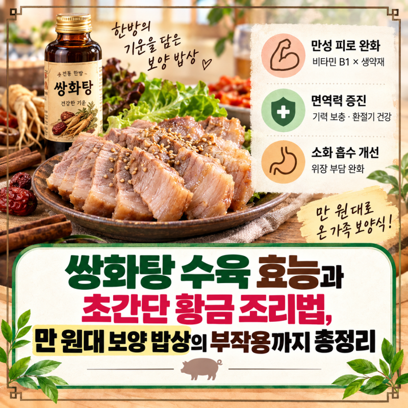 쌍화탕 수육 효능과 초간단 황금 조리법, 만 원대 보양 밥상의 부작용까지 총정리