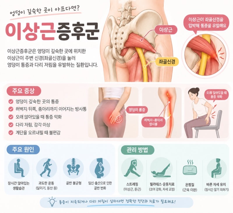 이상근증후군｜엉덩이 통증과 다리 저림이 함께 나타난다면?