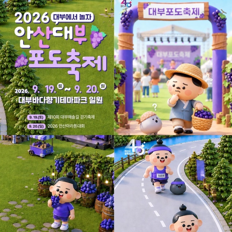 안산 대부도 포도축제 가수 대부해솔길 대부바다향기테마파크 놀거리