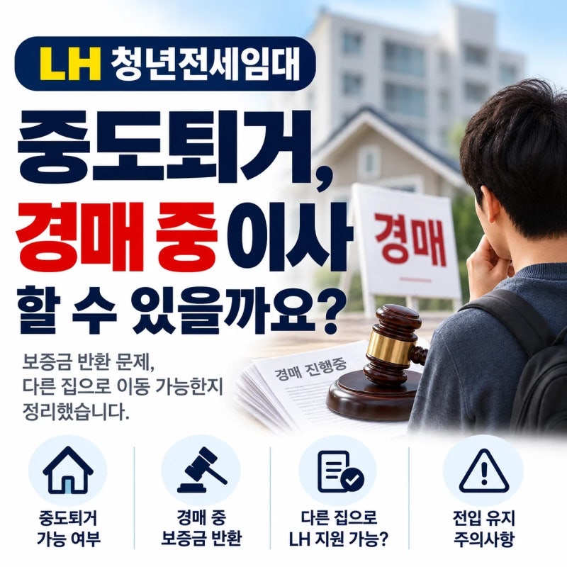 LH 청년전세임대 경매 중 이사할 수 있을까?｜중도퇴거와 보증금 반환