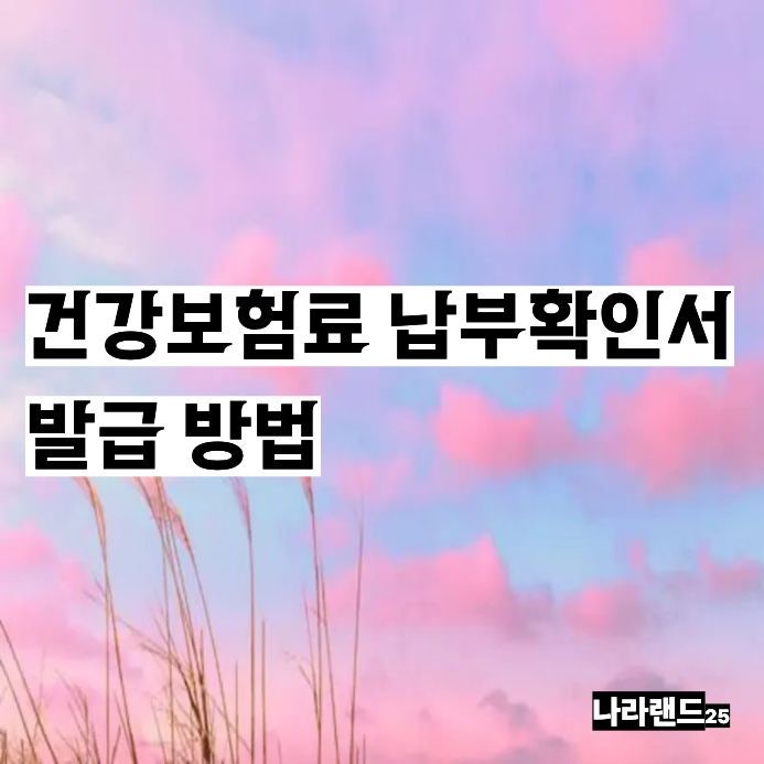 건강보험료 납부확인서 발급 방법, 집에서 1분 만에 끝내세요!