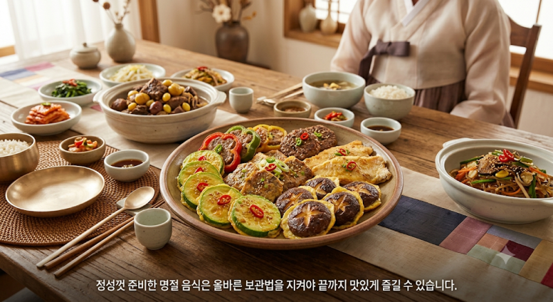 남은 추석 음식 보관법 완벽 정리: 전 냉동보관 기간 및 나물 튀김 처리 활용 레시피