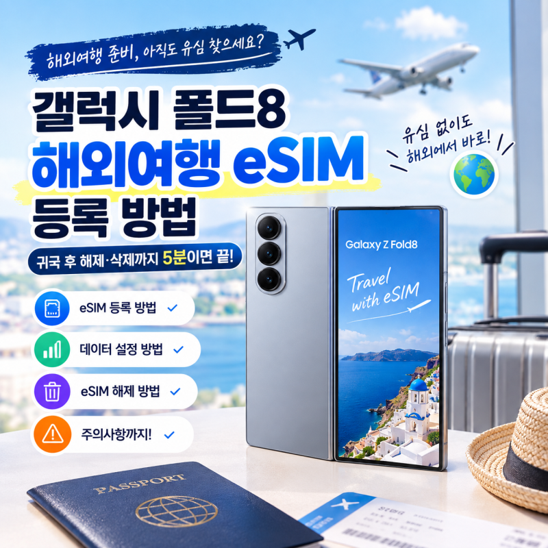 갤럭시 폴드8 해외여행 eSIM 등록 방법｜귀국 후 해제·삭제까지 5분이면 끝!