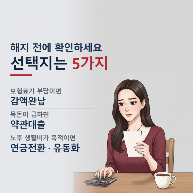 종신보험 해지할까 연금전환할까? 보험료 부담될 때 선택지 5가지 비교