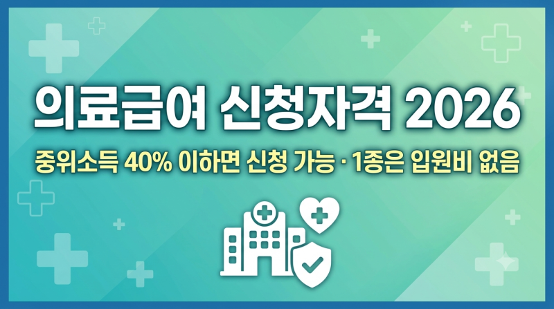 의료급여 신청자격 2026 총정리 : 1종 2종 차이 소득기준 방법