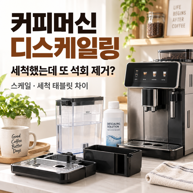커피머신 세척했는데 또 석회 제거?｜디스케일링이 따로 필요한 이유