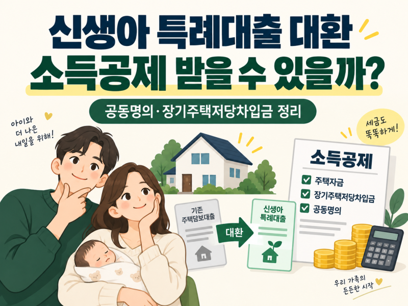 신생아 특례대출 대환 후 소득공제 받을 수 있을까? 공동명의·장기주택저당차입금 총정리