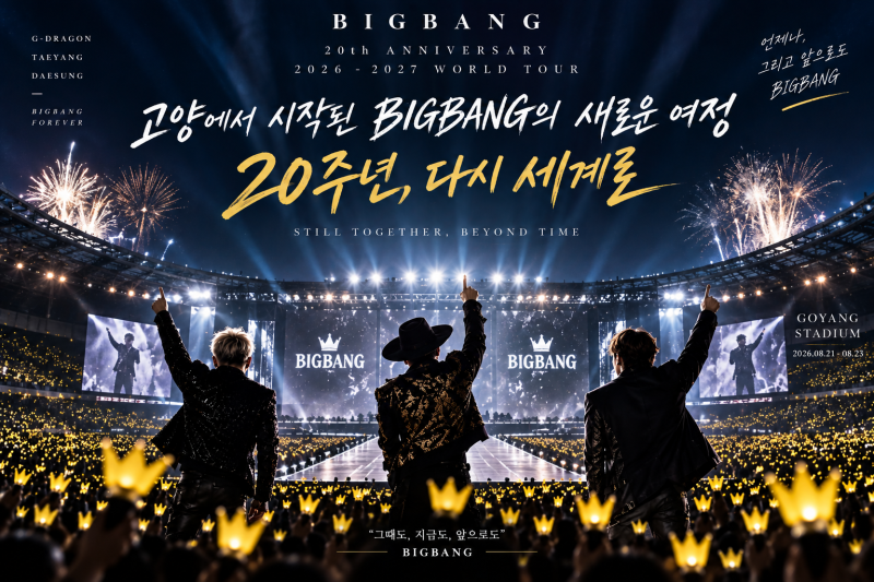 빅뱅 2026-2027 월드투어 일정 총정리｜데뷔 20주년, 9년 만에 돌아온 BIGBANG 콘서트