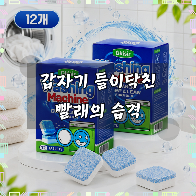 HOMEXA 세탁조 클리너 발포정 세탁기 청소 발포형 세제 강력한 세탁조 냄새 제거 곰팡이 제거 ....
