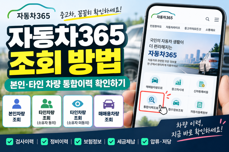 자동차365 조회 방법｜본인·타인 차량 통합이력 확인하기