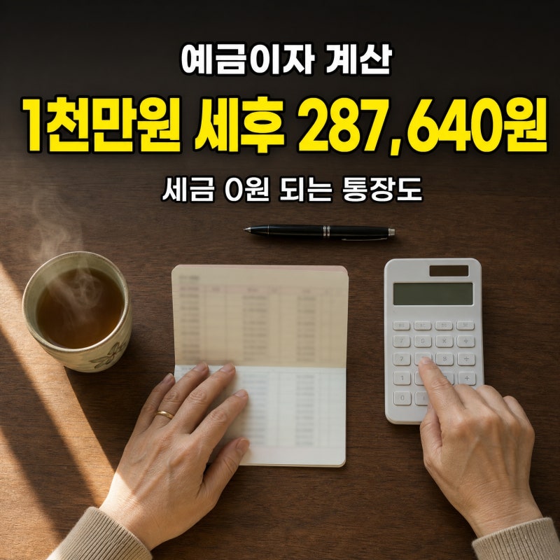 예금이자 계산 방법, 1천만원 넣으면 세후 얼마? 이자소득세 15.4%·비과세종합저축 조건 정리