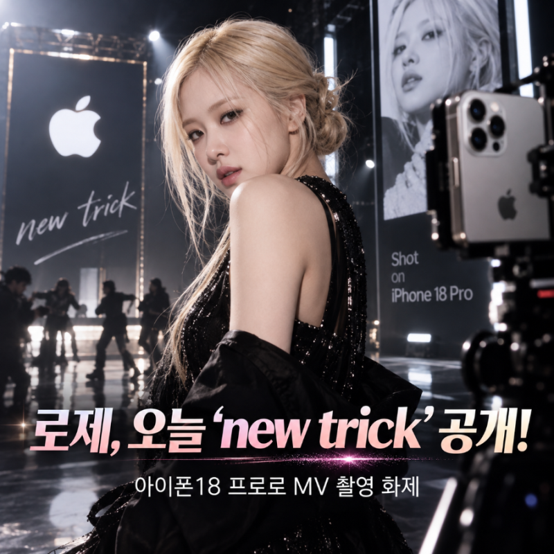로제, 오늘 ‘new trick’ 공개! 애플과 손잡고 MV 전편 아이폰18 프로로 찍었다