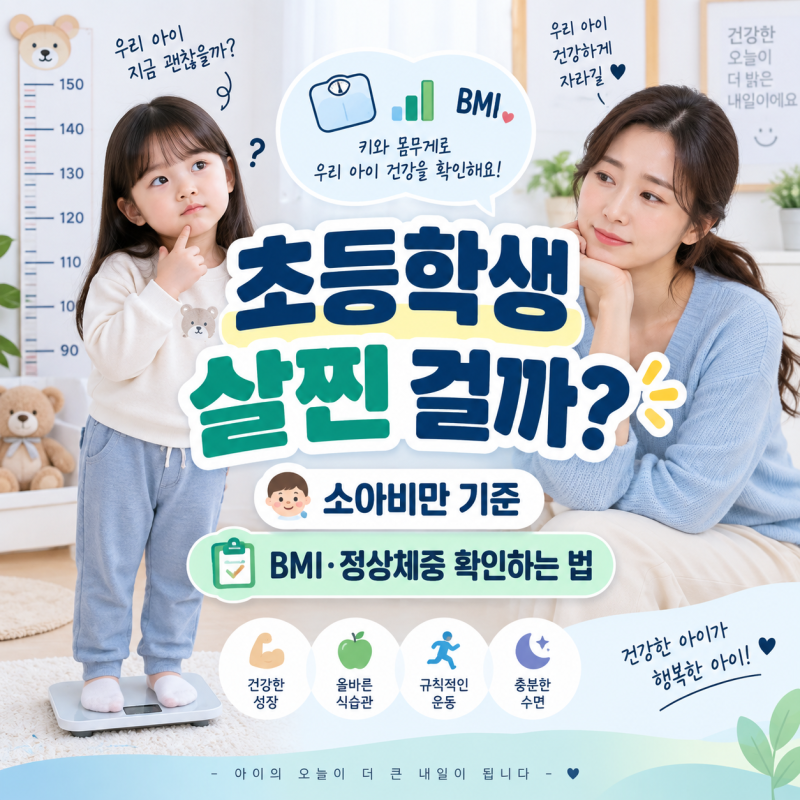 초등학생 살찐 걸까? 소아비만 기준｜BMI·정상체중 확인하는 법
