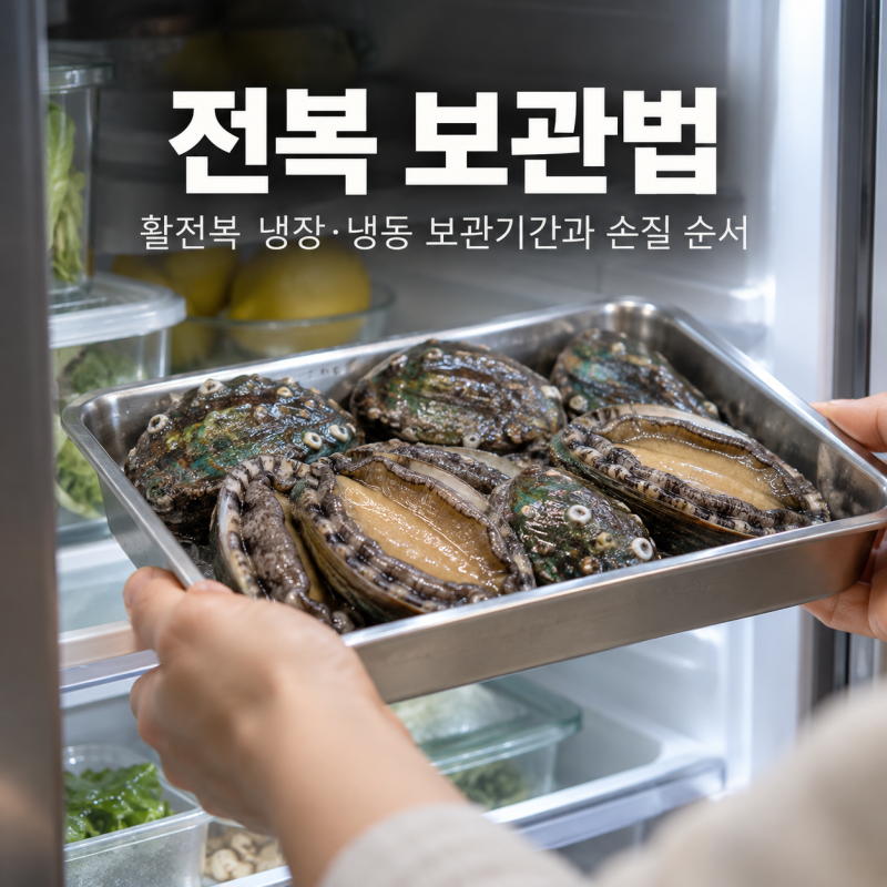 전복 보관법 총정리, 활전복 냉장·냉동 보관기간과 손질 순서