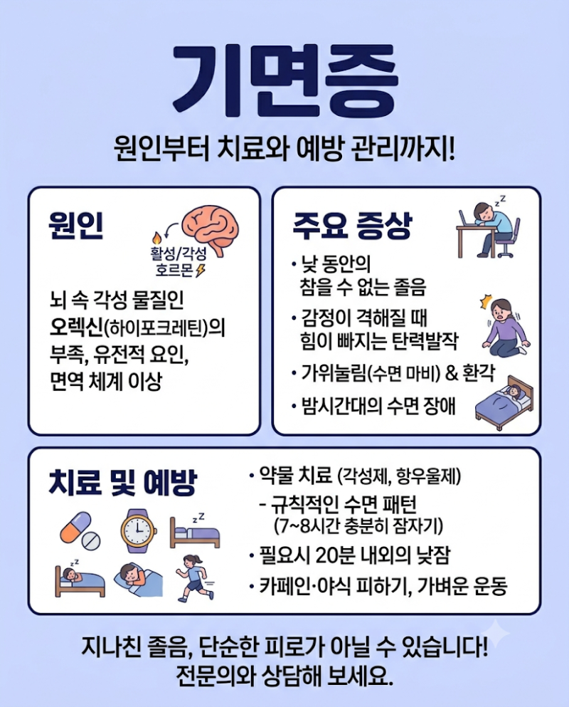 기면증 뜻 원인과 증상 및 치료 방법