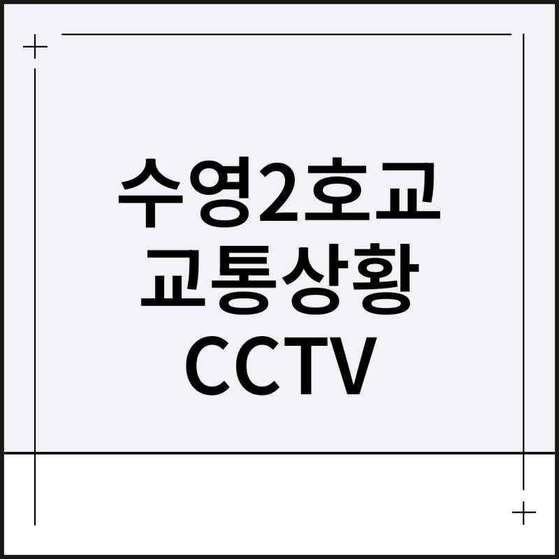 수영2호교 실시간 교통상황 CCTV 사고통제 확인방법