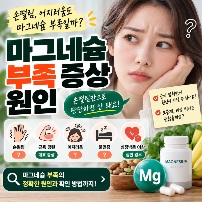 마그네슘 부족 증상 원인, 손떨림·어지러움이면 의심해야 할까?