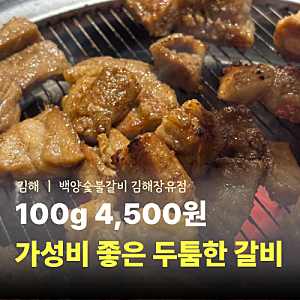 김해 맛집 백양숯불갈비 김해장유점ㅣ가성비 좋은 두툼한 돼지갈비 찾는다면 여기
