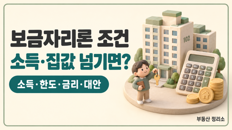 보금자리론 조건 2026 — 소득·집값 한도를 넘기면 대안은