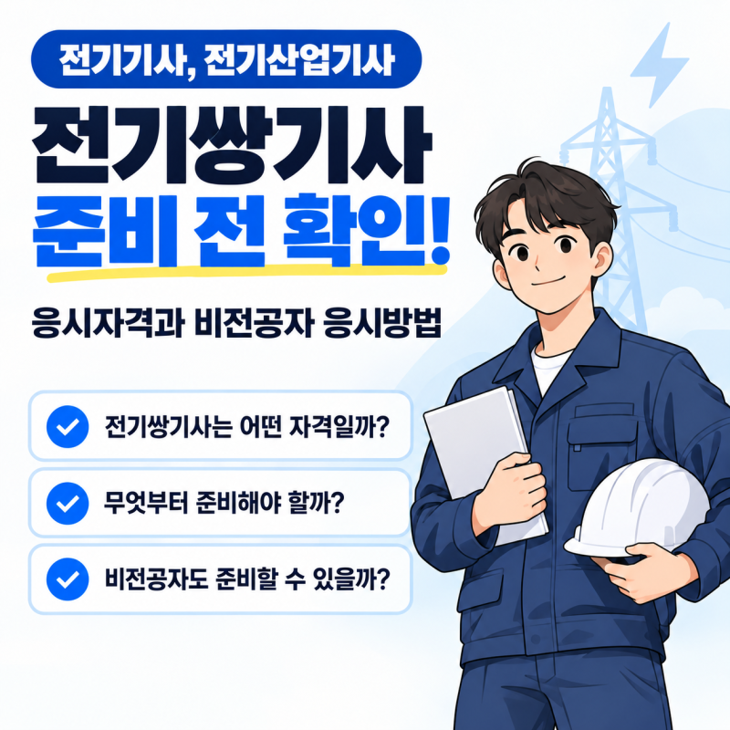 전기쌍기사 준비 전 확인! 전기기사, 전기산업기사 응시자격과 비전공자 준비방법