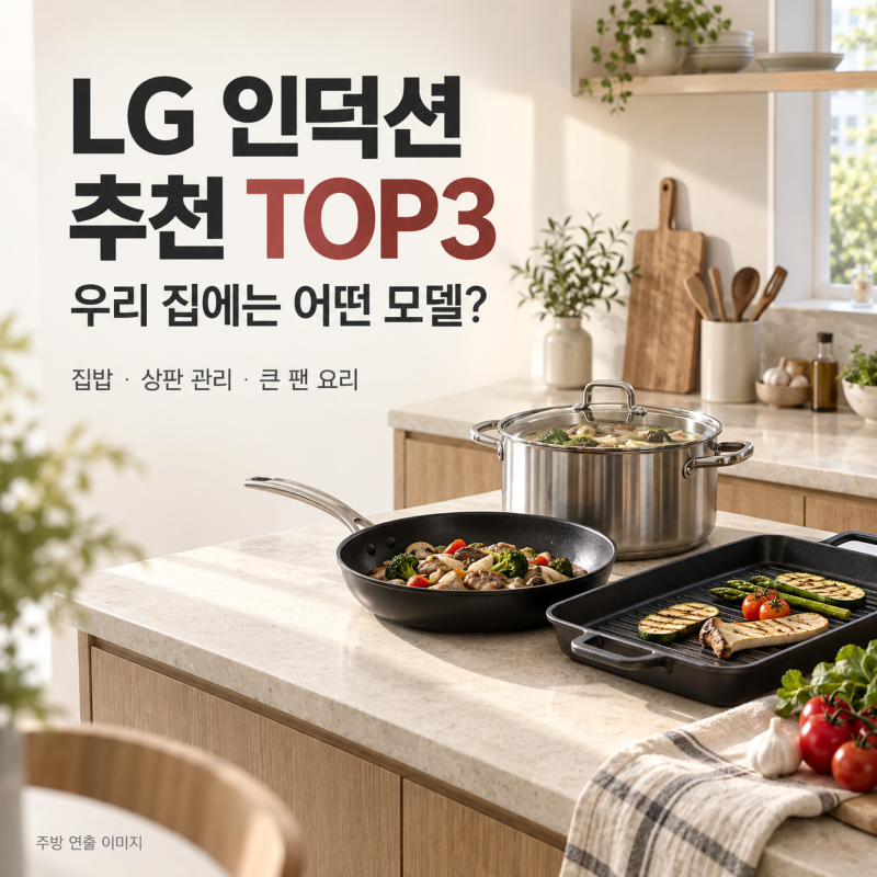 LG 인덕션 추천 TOP3, 집밥·상판 관리·큰 팬 요리별 선택법