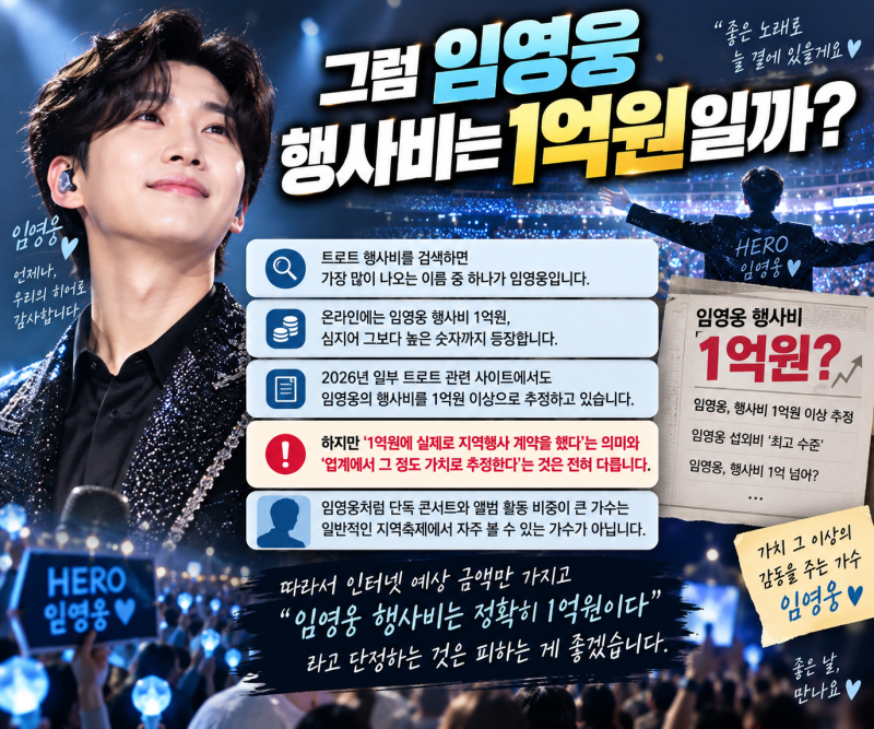 노래 3~4곡 부르는데 얼마일까? 트로트 가수 행사비의 세계